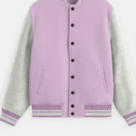 Classic Varsity Jacket Lavender with Grey Melange